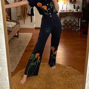Big Bud Press - Western Pants - California Poppy Navy Blue XS